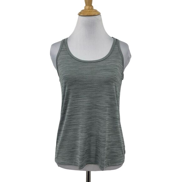 Columbia Top Womens XS Extra Small Grey Microstripes Cutout Back Active Tank - Picture 1 of 11